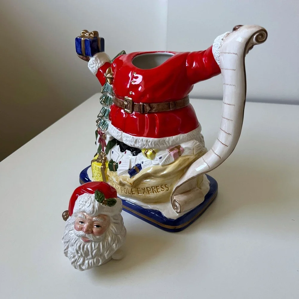 Vintage 1993 Fitz & Floyd OCI North Pole Express Santa Pitcher 5802 Christmas